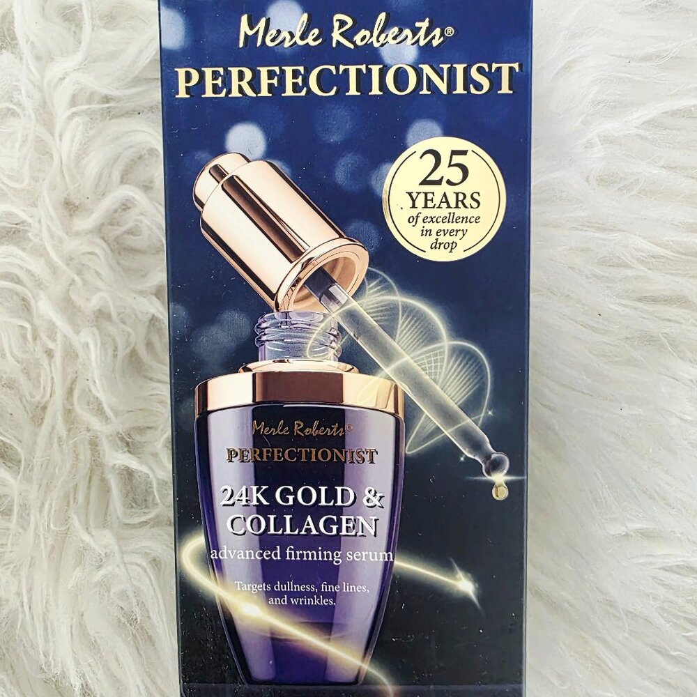 NIB Merle Roberts Perfectionist 24K Gold & Collagen Advanced Firming Serum- 30mL